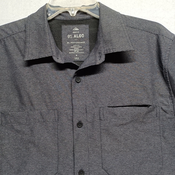 01.Algo Performance Short Sleeve Button Up Shirt Men's Sz M - Picture 3 of 7
